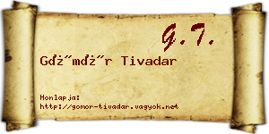 Gömör Tivadar névjegykártya